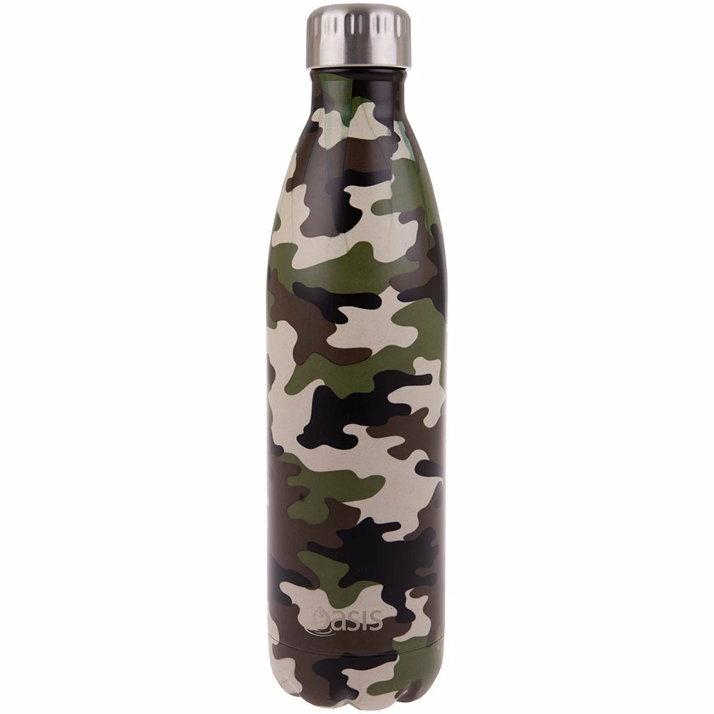 Oasis Insulated Drink Bottle Stainless Steel Double Wall - Camo Green