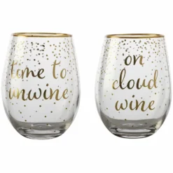 Maxwell And Williams Celebrations Stemless Glass 500ml Set Of 2 Unwine Cloud Gift Boxed