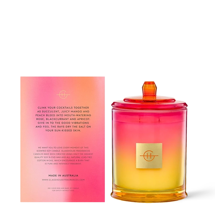 Glasshouse Fragrances Neon Rays 380g Soy Candle - Mango Bellini - Image 4