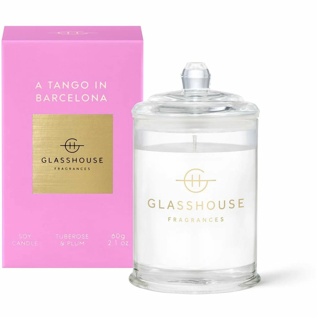 Glasshouse Fragrances A Tango In Barcelona - Tuberose And Plum 60g Triple Scented Candle