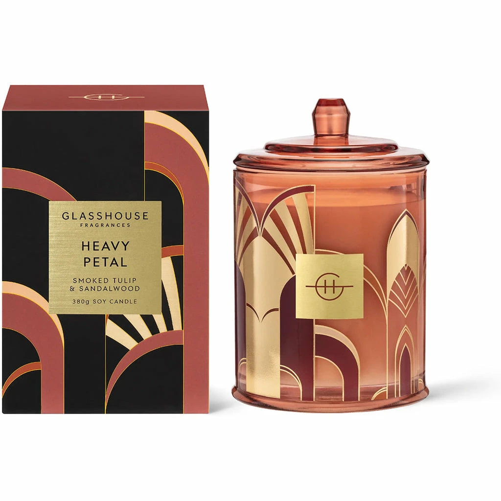 Glasshouse Fragrances Humidor Collection 380g Candle - Heavy Petal Limited Edition