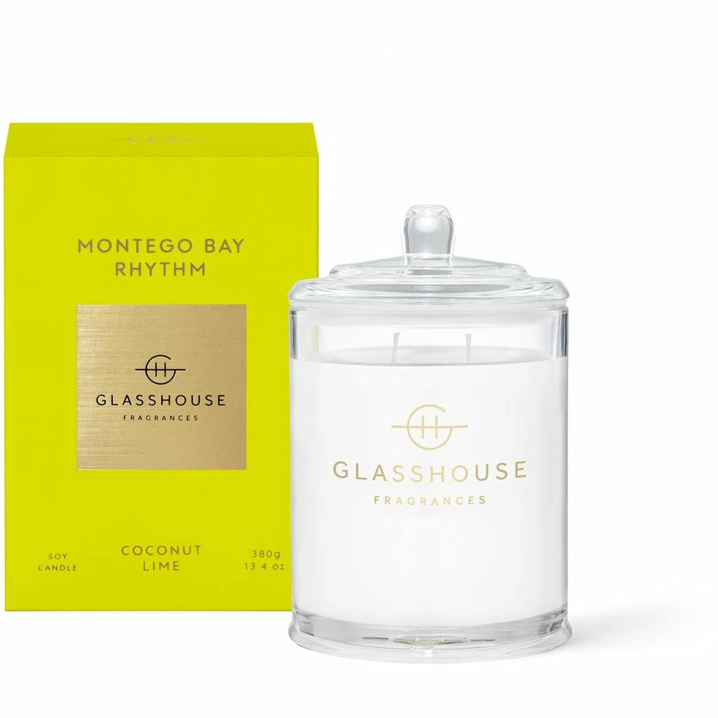 Glasshouse Fragrances Montego Bay Rhythm - Coconut And Lime 380g Triple Scented Candle