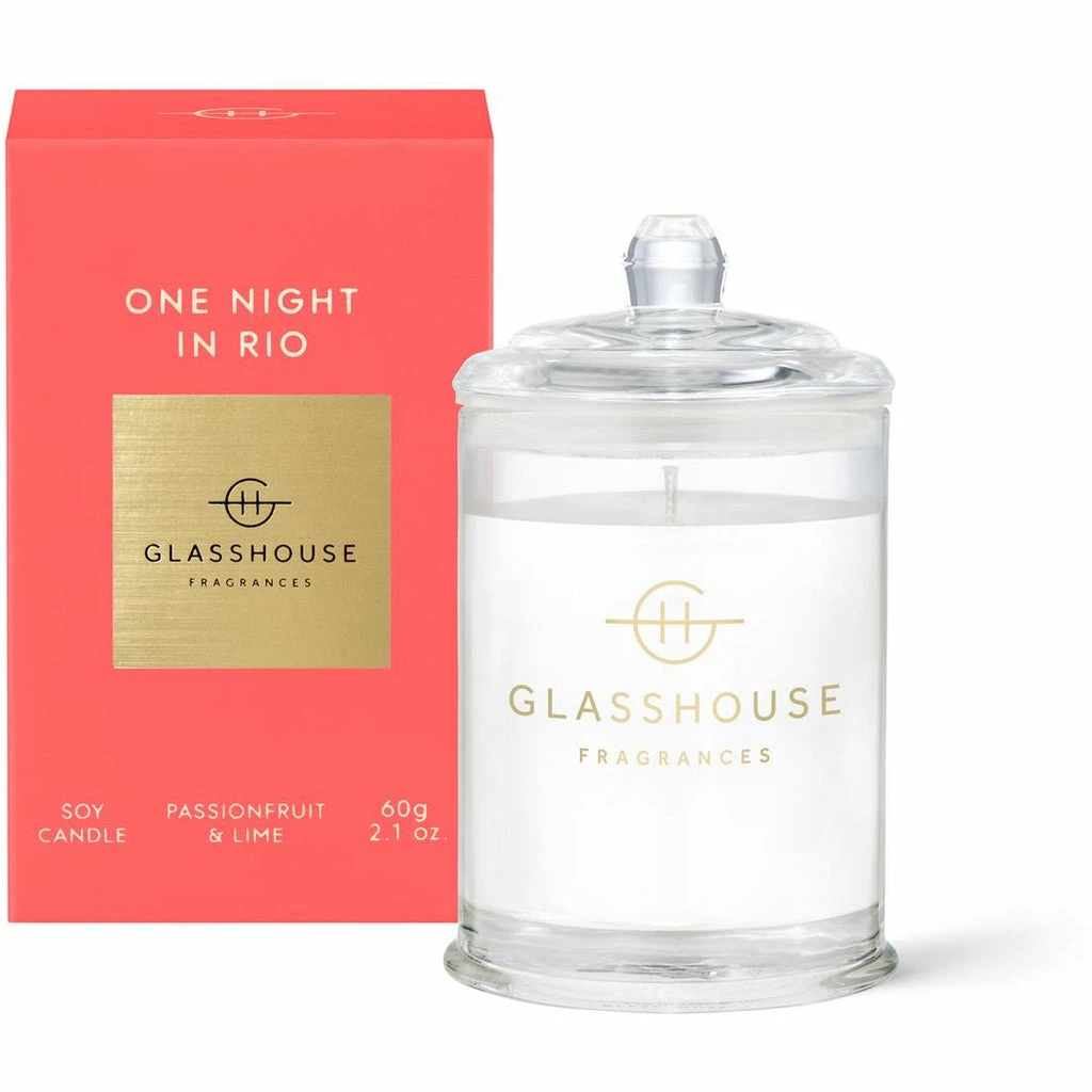Glasshouse Fragrances One Night In Rio - Passionfruit And Lime 60g Triple Scented Candle