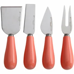 Maxwell And Williams Mezze Cheese Knife Set 4 Piece Coral Gift Boxed