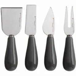 Maxwell And Williams Mezze Cheese Knife Set 4 Piece Charcoal Gift Boxed