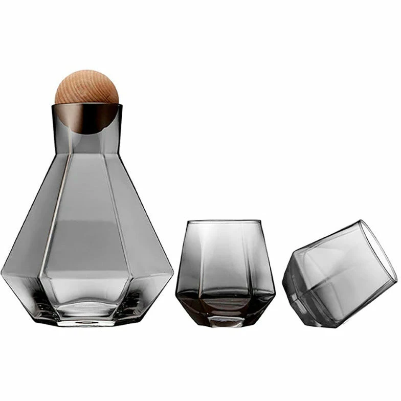 TEMPA Jaxon Charcoal Assorted 3pc Carafe Set