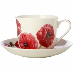Maxwell And Williams Katherine Castle Floriade Breakfast Cup & Saucer 480ml Ranunculus Gift Boxed