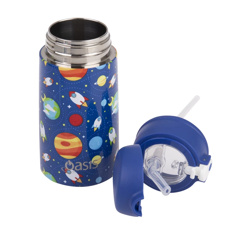 Oasis Kids Drink Bottle With Sipper 400ml Outer Space - Image 3
