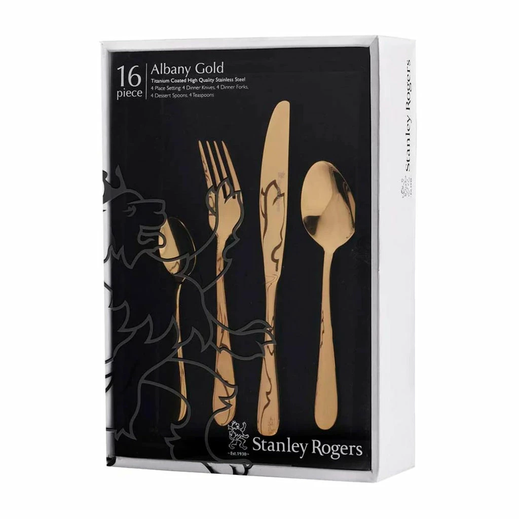 Stanley Rogers Albany 16 Piece Cutlery Set Gold - Image 3