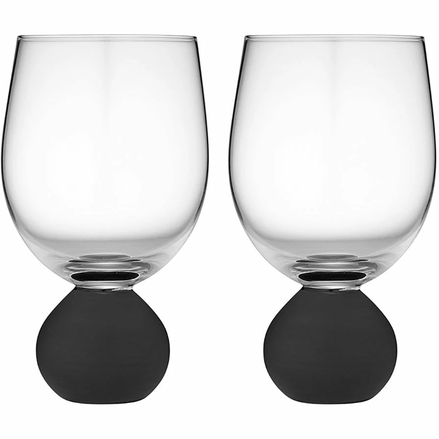 TEMPA Astrid Matte Black Set Of 2 Wine Glass