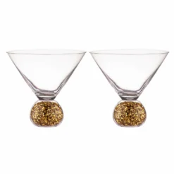 TEMPA Kiara Gold 2pk Martini Glass
